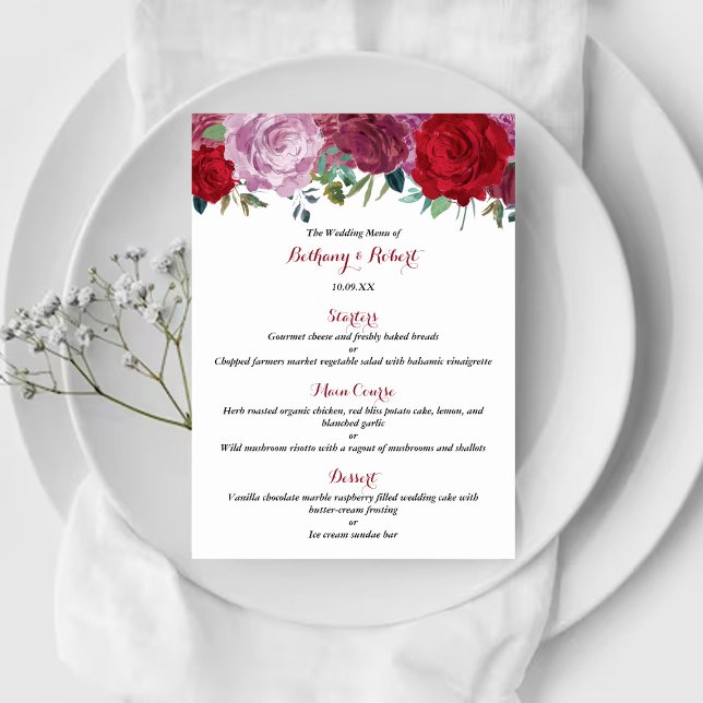 Menu La collection de Mariages floraux romantiques (Créateur téléchargé)