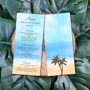 Menu La collection de mariages Watercolor Beach
