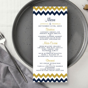Menu La collection Mariage moderne Chevron - Marine & G