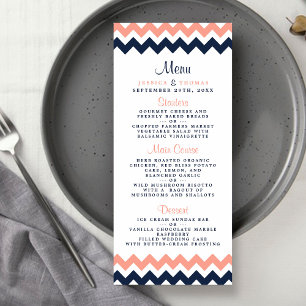 Menu La collection Mariage moderne Chevron - Rose & Nav