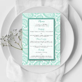 Menu La collection Mariage moderne Paisley - Vert