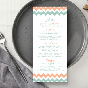Menu La collection moderne de Mariages Chevron Peach &