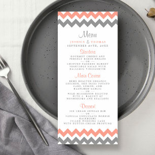 Menu La collection moderne de Mariages Chevron - rose e