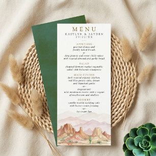 Menu La gamme de mariage désertique à l'aquarelle -
