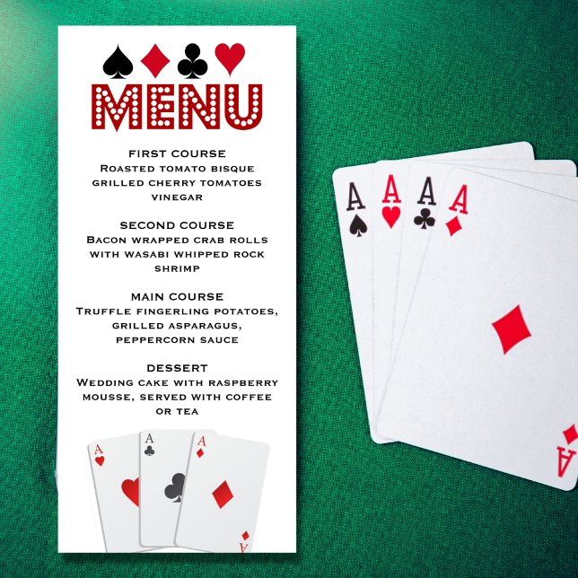 Menu Las Vegas Casino Mariage de poker (Créateur téléchargé)