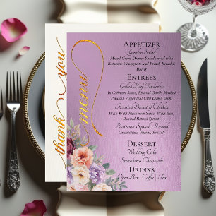 Menu Lavande - Fleurs sauvages, Monogramme & Merci 