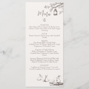 Menu Le Baby shower des animaux des bois