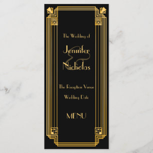 Menu Le grand art déco des années 1920 de Gatsby a