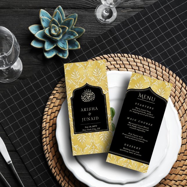 Menu Le roi islamique Golden Damask Mariage musulman (Créateur téléchargé)