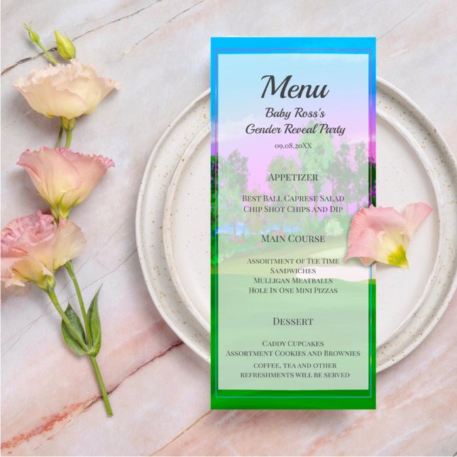 Menu Les chariots de golf sur le terrain Baby shower de (Créateur téléchargé)