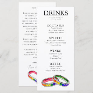 Menu 🌈 LGBT + texte charmant entrelacé dans la Fierté