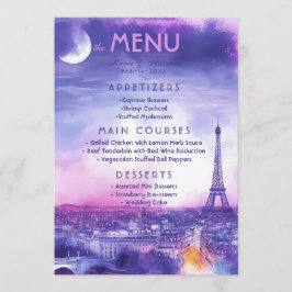 Menü + lieblicher Text Amour Éternel Menükarte