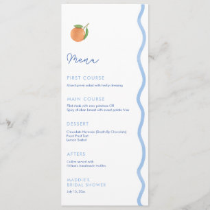 Menu Ligne Wavy Nettoyer Wedding shower d'été esthétiqu