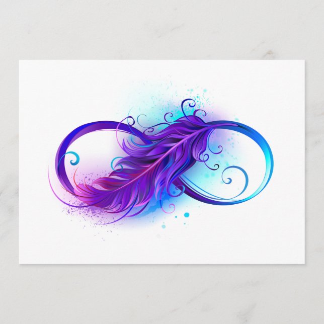 Menu L'infini avec plume violette (Devant)