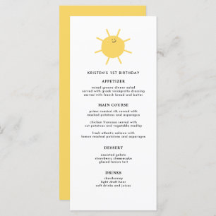 Menu Little Sunshine Party