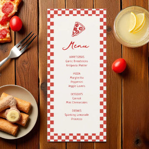 Menu Livraison spéciale Pizza Baby shower à thème