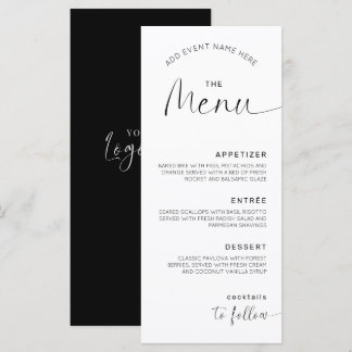 Menu Logo élégant pour événement professionnel avec cal