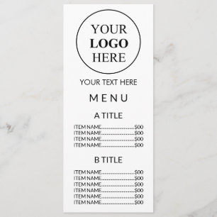 Menu Logo Promotionnel Personnalisé – Aucune Commande M