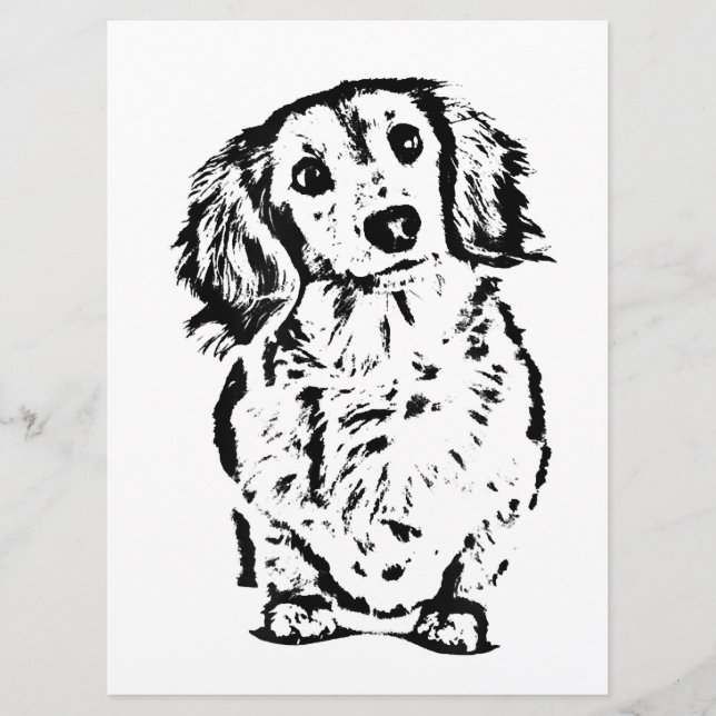 Menu Longue Cheveux Dachshund Amant Cadeau Doxie Maman  (Devant)