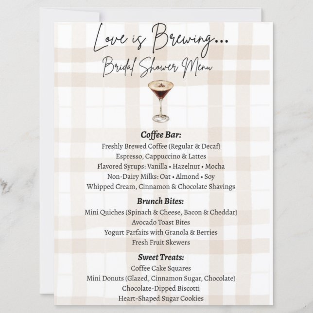 Menu Love is Brewing (Devant)