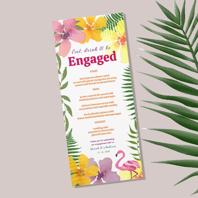 Menu Luau Parti d'engagement Tropical (Créateur téléchargé)