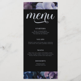 Menu Lune botanique | Mariage floral gothique