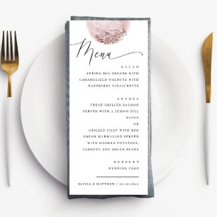 Menu Lune mystique. Élégant mariage de script délicat