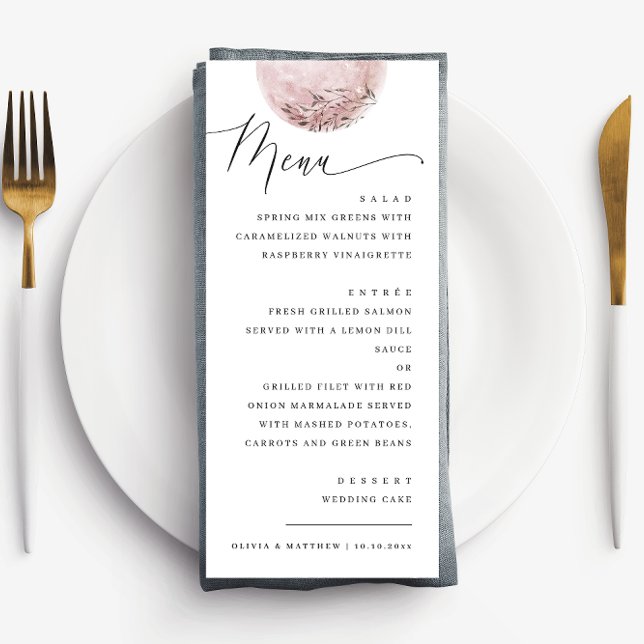 Menu Lune rousse romantique | Dîner Mariage céleste (Créateur téléchargé)