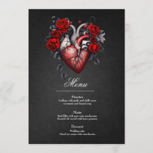 Menu Magnifique coeur victorien gothique