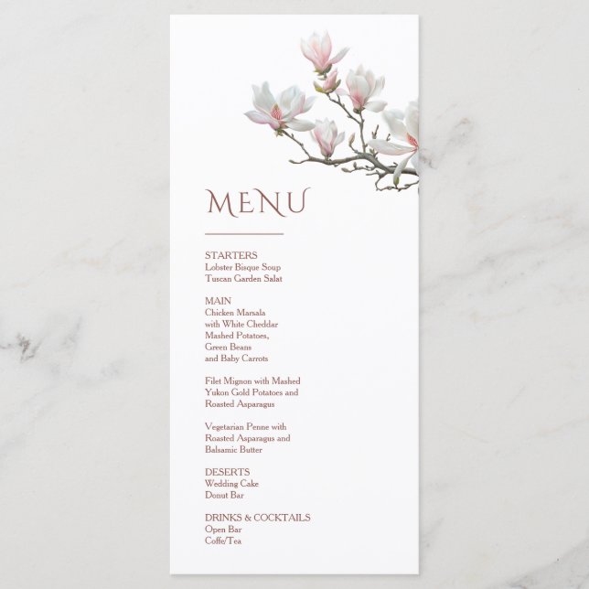 Menu Magnolia Beaux-Arts Floral (Devant)