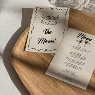 Menu Main moderne écrite tiré Vintage Mariage irky