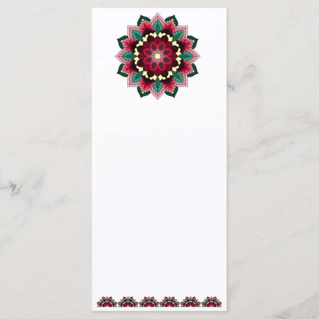 Menu Mandala Motif 02 en rose profond (Devant)