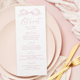 Menu Mangeons un élégant Mariage à main rose tiré