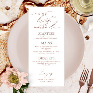 Menu Manger Boire et Être Marié Pour Assiette