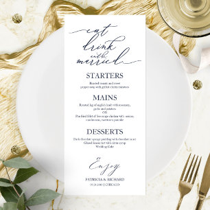 Menu Manger Boire et Être Marié pour Assiette