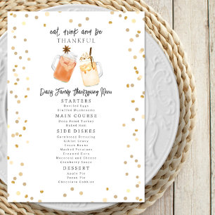 Menu Mangez Boire Et Soyez Gentil Thanksgiving Boissons