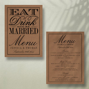 Menu Mangez, buvez et soyez marié Rustique Mariage Kraf