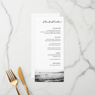 Menu Manhattan Beach Pier Noir & Blanc Mariage Dîner