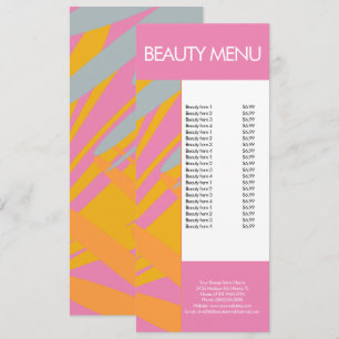 Menu Maquillage de beauté moderne Tropical Motif Rose M