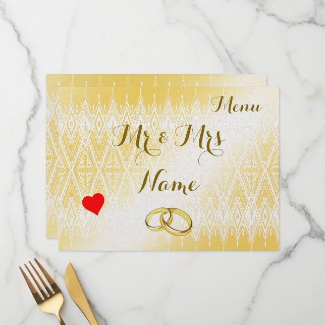 Menu Mariage (Devant/Arrière en situation)