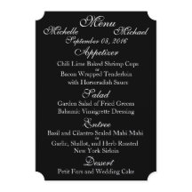 MENU MARIAGE à deux côtés personnalisable