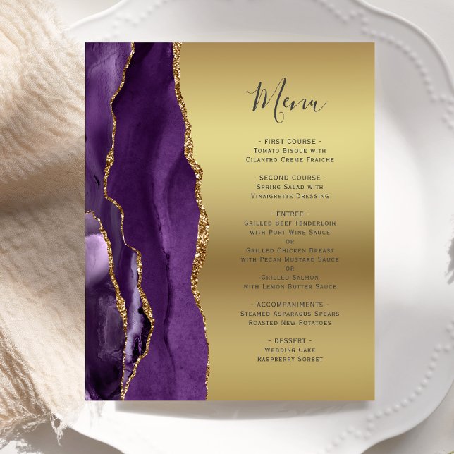 Menu Mariage à huile dorée pour agent violet budgé (Créateur téléchargé)