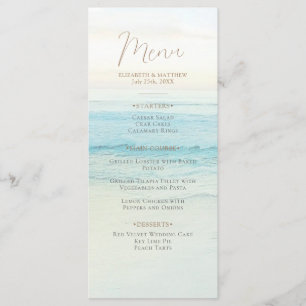 Menu Mariage à la plage au coucher du soleil Mariage