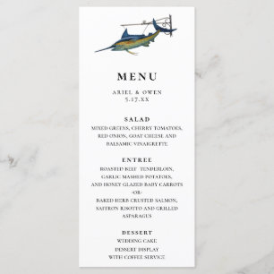 Menu Mariage à thème nautique Marlin