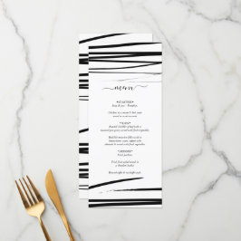 Menu Mariage Abstrait noir moderne