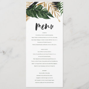 Menu mariage abstrait tropical moderne