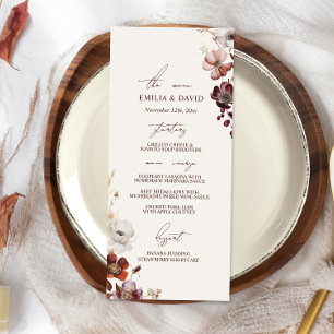 Menu Mariage Anémonique Automne