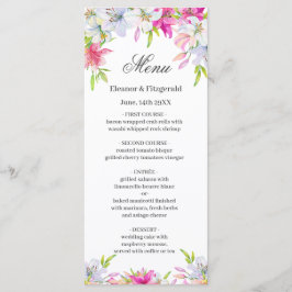 Menu Mariage Aquarelle Lilies
