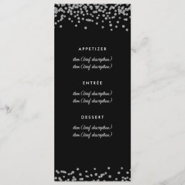 Menu mariage Argent Faux Parties scintillant Confe