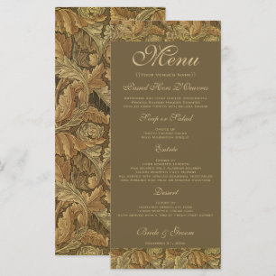 Menu Mariage aux feuilles chaudes d'automne Antique Vic